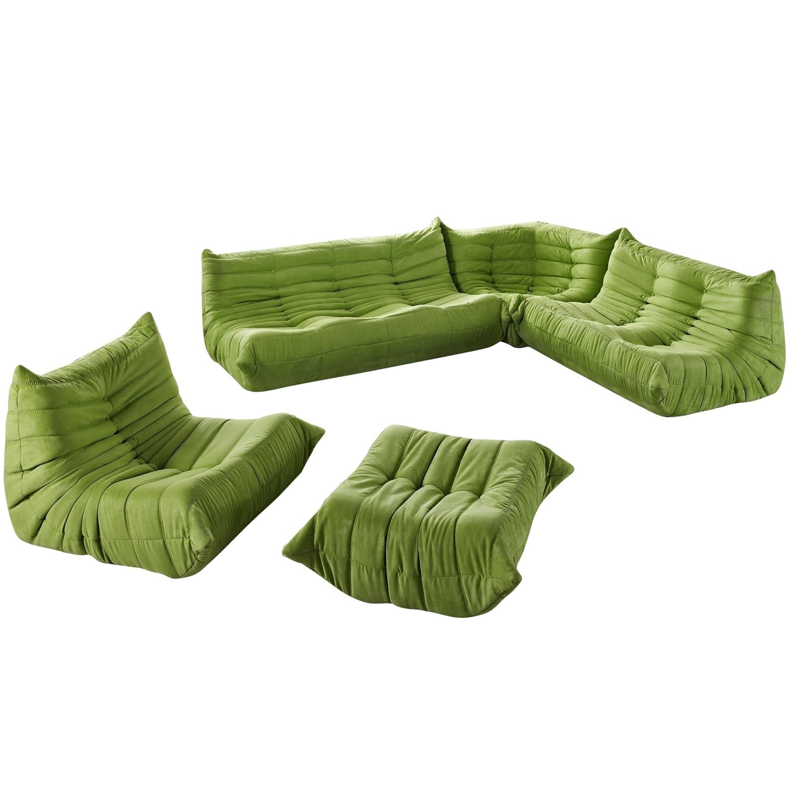 Modway Waverunner Memory Foam Sectional Sofa In Green